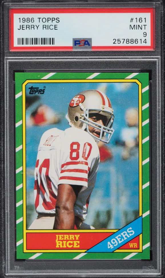 1986 Topps Football Jerry Rice ROOKIE #161 PSA 9 MINT (PWCC-A)