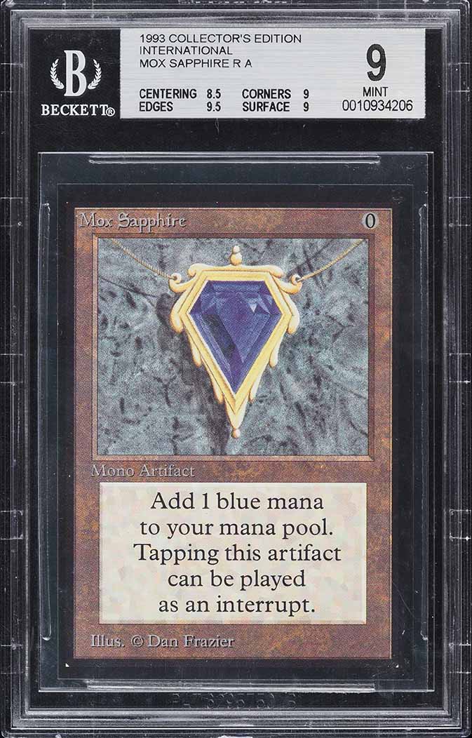 1993 Magic The Gathering MTG Alpha Mox Sapphire PSA 9 MINT on