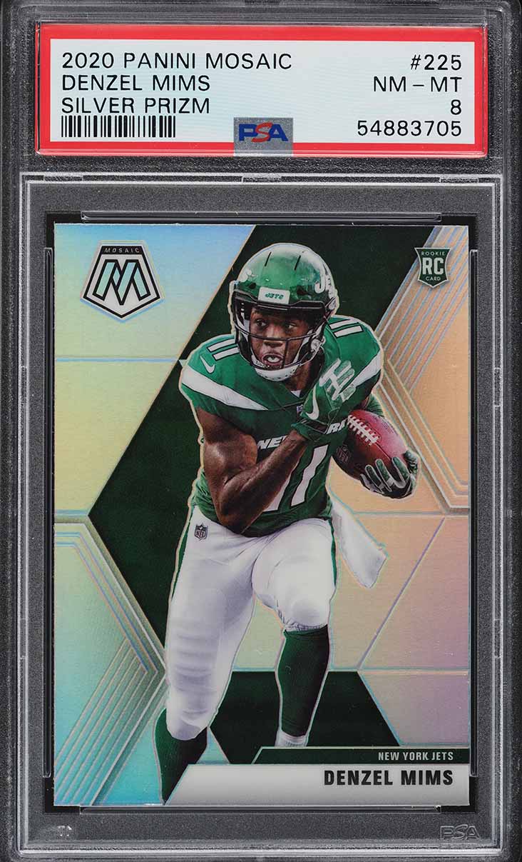 2020 Panini Mosaic Silver Prizm Denzel Mims ROOKIE #225 PSA 8 NM-MT