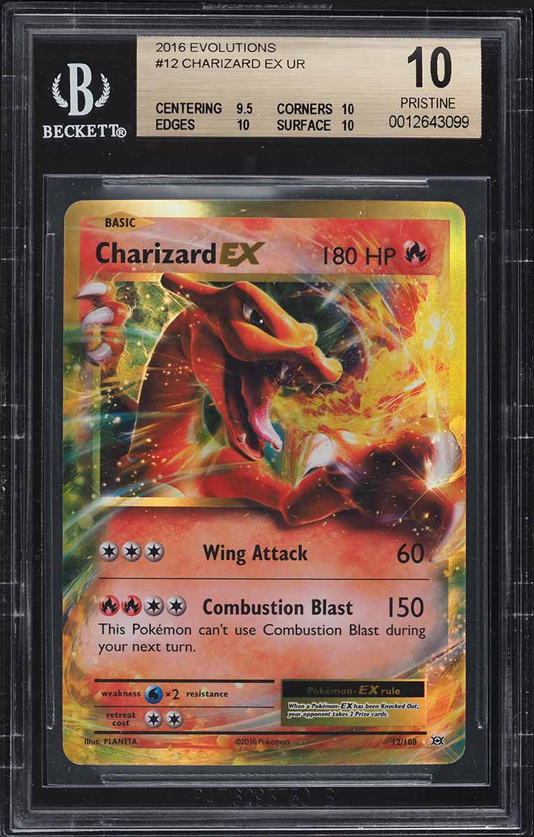 2016 Pokemon XY Evolutions Charizard EX #12 BGS 10 PRISTINE