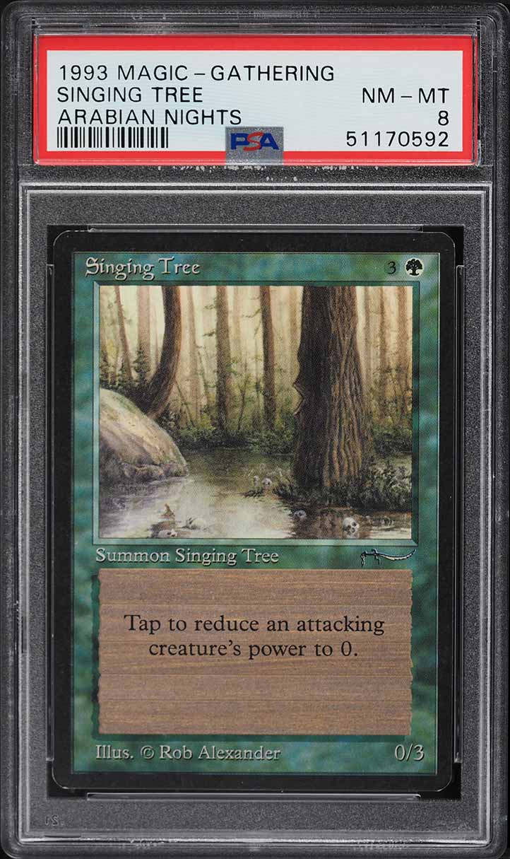 1993 Magic The Gathering MTG Arabian Nights Singing Tree U2 G PSA 8 NM-MT