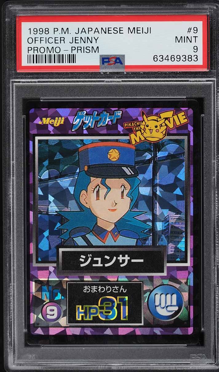 1998 Pokemon Japanese Meiji Promo Prism Officer Jenny #9 PSA 9 MINT