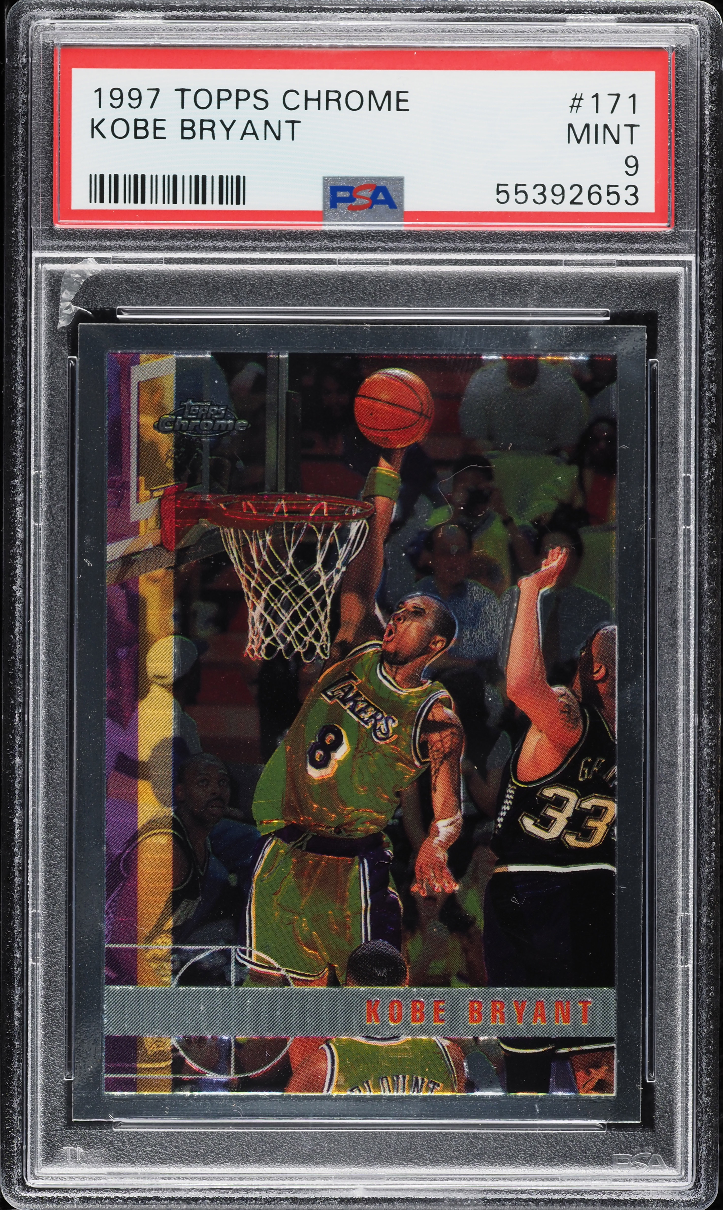 1997 Topps Chrome Kobe Bryant #171 PSA 9 MINT on Fanatics Collect