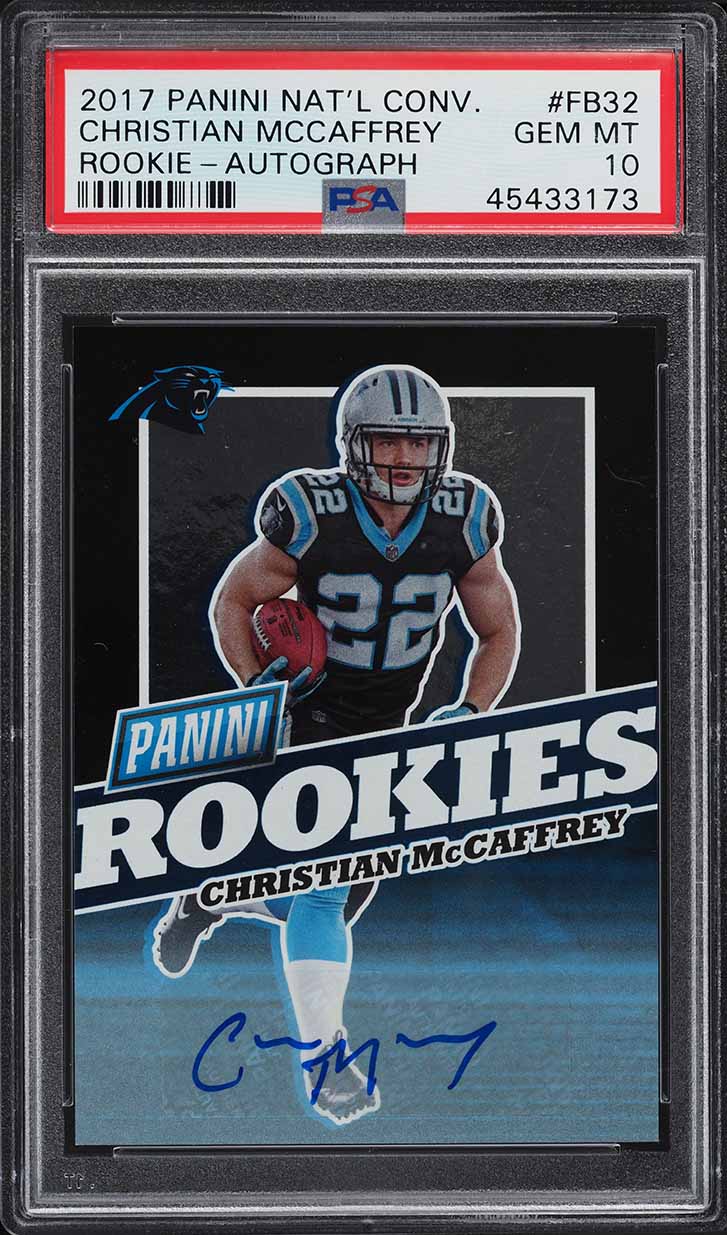 2017 Panini National Convention Christian McCaffrey ROOKIE AUTO #FB32 PSA 10