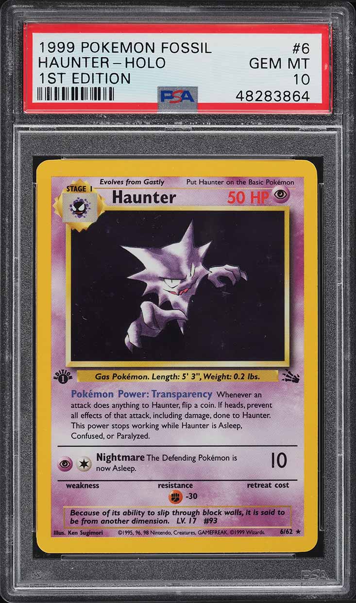 1999 haunter pokemon card 1999 Pokemon Fossil 6 Haunter-Holo