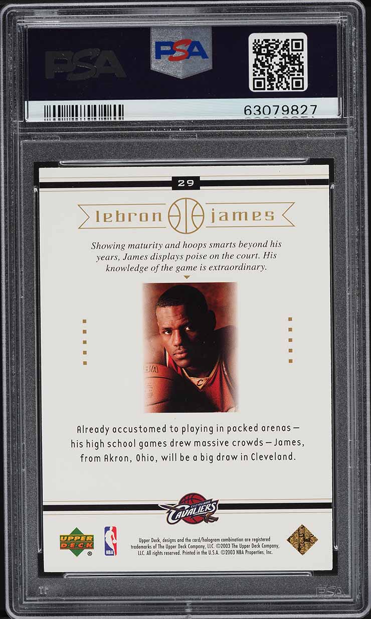 2003 Upper Deck Box Set LeBron James ROOKIE #29 PSA 10 GEM MINT