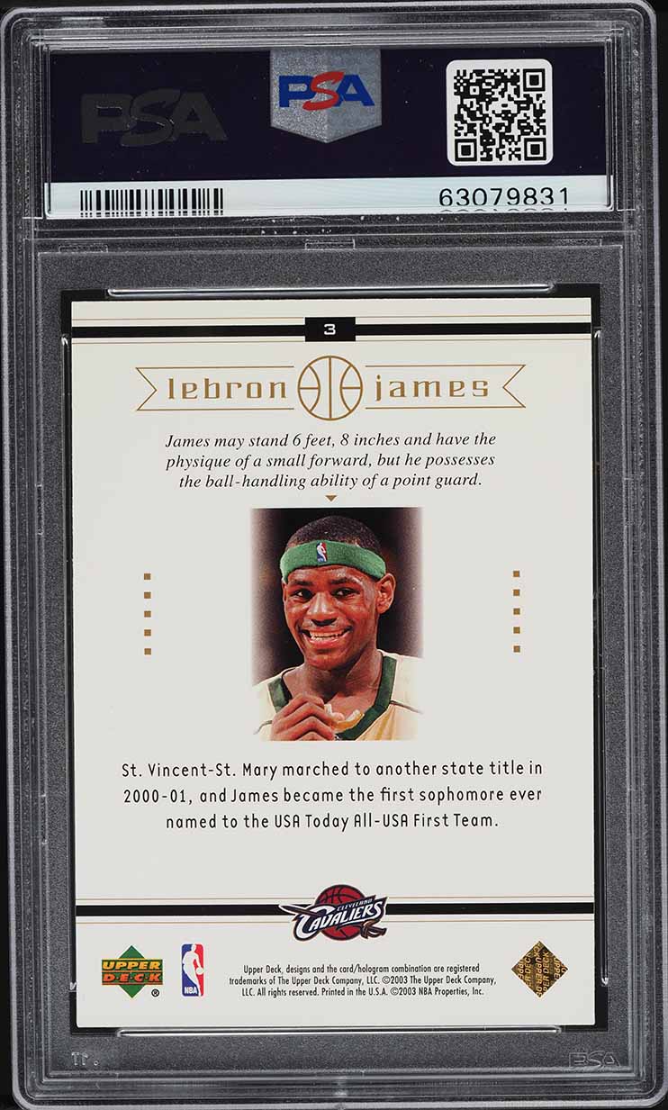 2003 Upper Deck Box Set LeBron James ROOKIE #3 PSA 10 GEM MINT