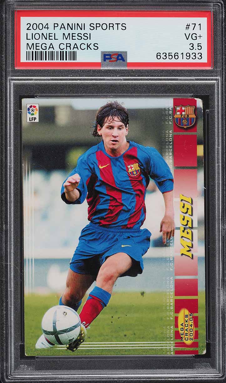 2004 Panini Sports Mega Cracks La Liga Lionel Messi ROOKIE #71 PSA 3.5 VG+