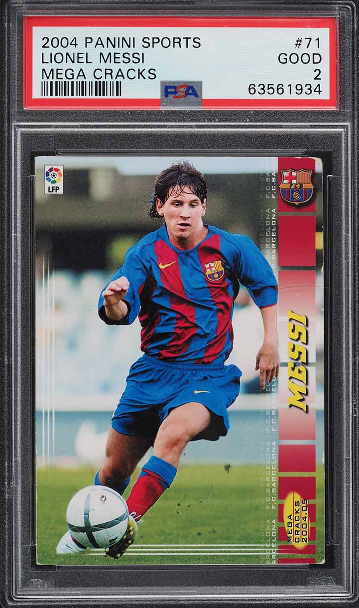 2004 Panini Sports Mega Cracks La Liga Lionel Messi ROOKIE #71 PSA 2 GD