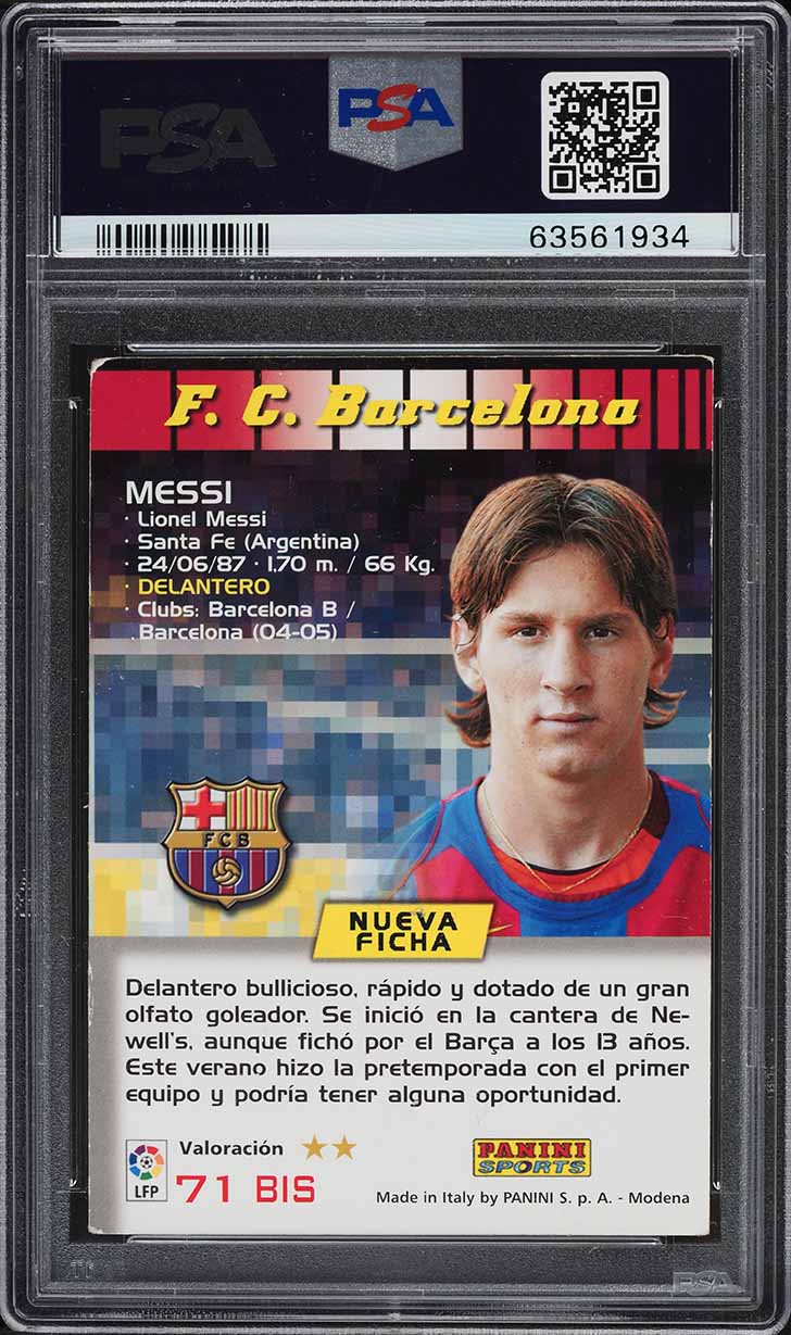 2004 Panini Sports Mega Cracks La Liga Lionel Messi ROOKIE #71 PSA 2 GD