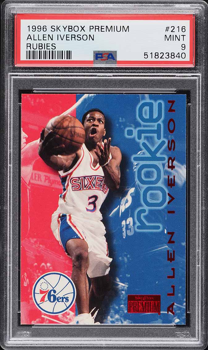 1996 Skybox Premium Rubies Allen Iverson ROOKIE #216 PSA 9 MINT
