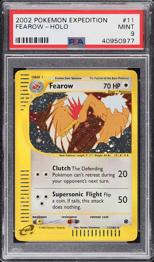 2002 Pokemon Expedition Holo Fearow #11 PSA 9 MINT