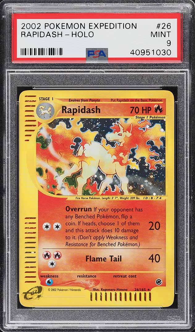 2002 Pokemon Expedition Holo Rapidash #26 PSA 9 MINT