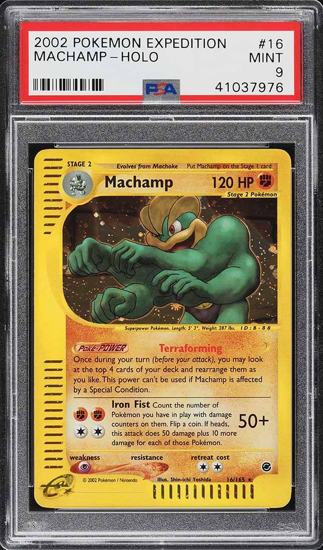 2002 Pokemon Expedition Holo Machamp #16 PSA 9 MINT
