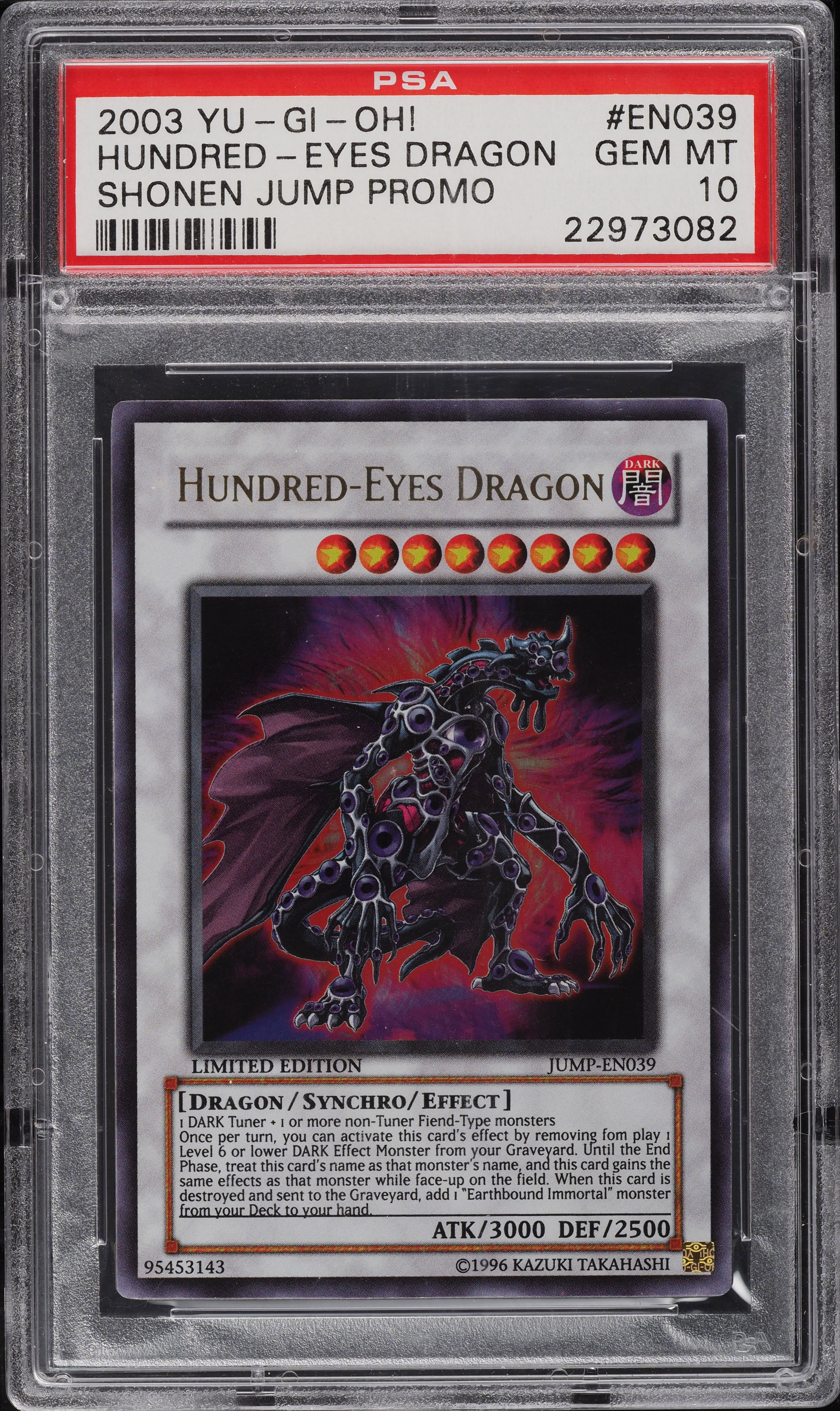 shonen jump yugioh promo cards 2003 Yu-Gi-Oh! Promo Shonen Jump Magazine Hundred-Eyes Dragon #JUMP-EN039  PSA 10 on Fanatics Collect