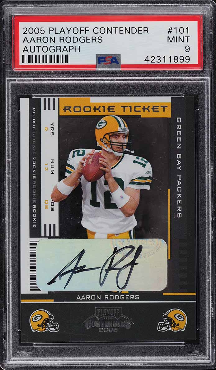 2005 Playoff Contenders Aaron Rodgers ROOKIE AUTO #101 PSA 9 MINT