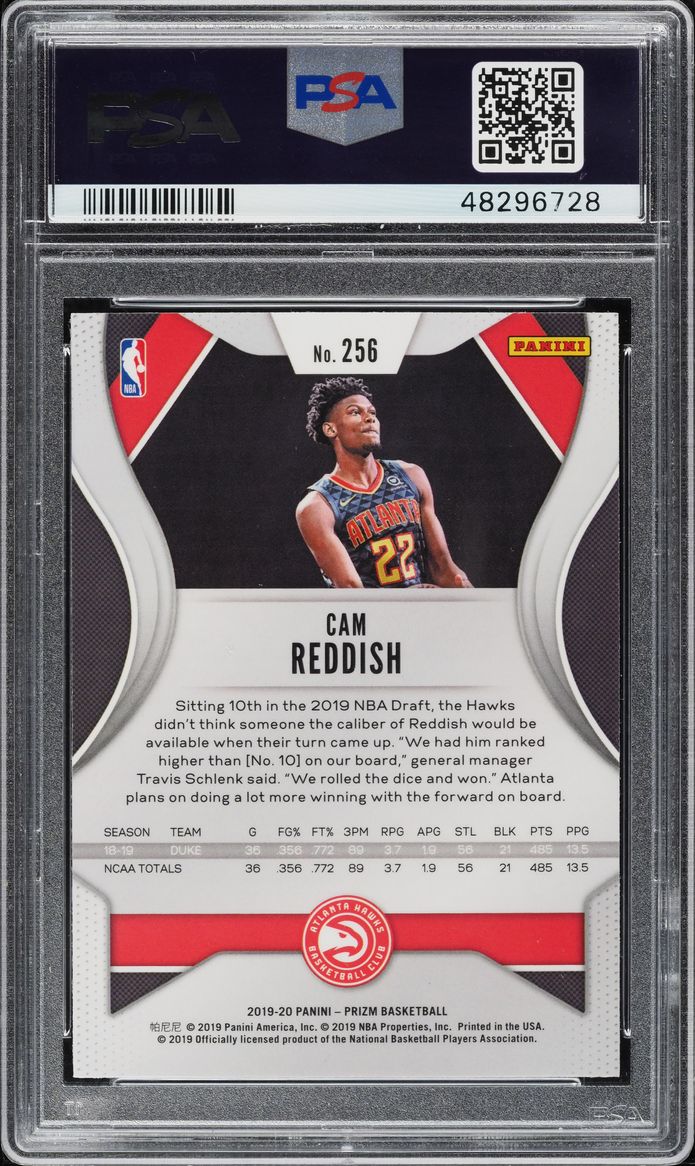 2019 Panini Prizm Cam Reddish ROOKIE #256 PSA 10 GEM MINT on