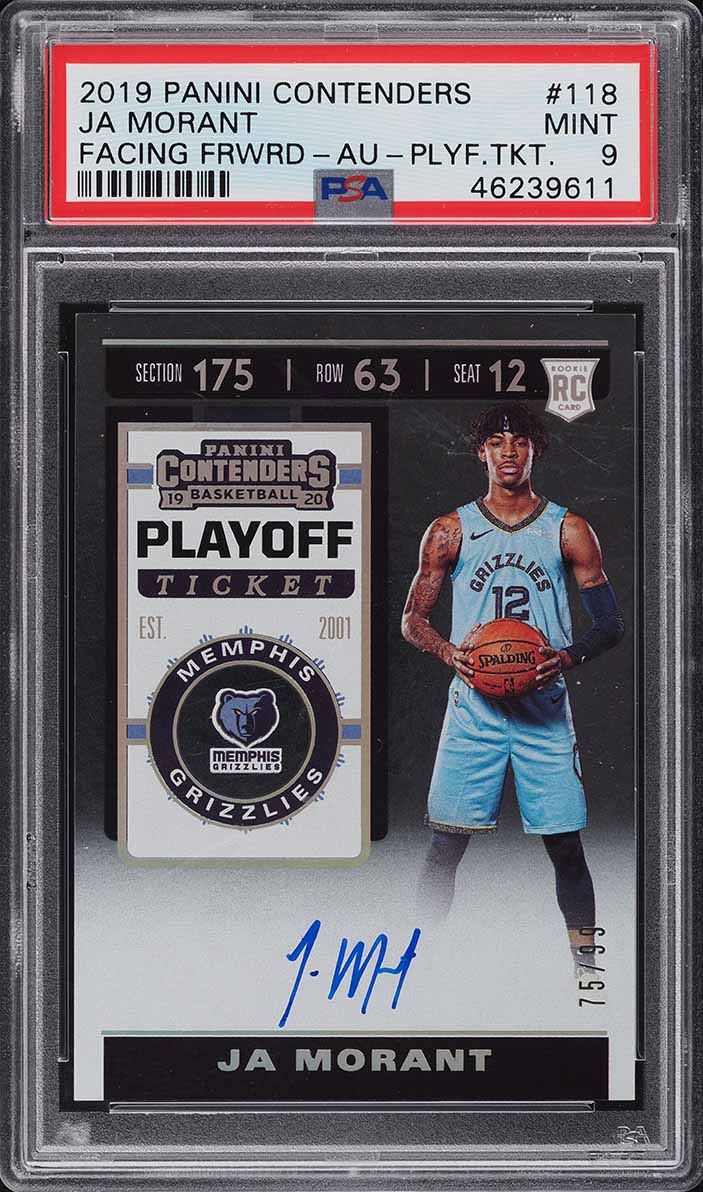 2019 Panini Contenders Playoff Ticket Ja Morant ROOKIE AUTO /99
