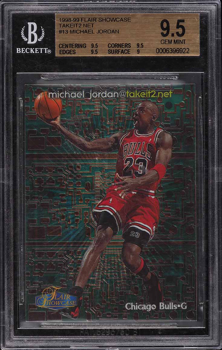 1998 Flair Showcase Takeit2.Net Michael Jordan /1000 #13 BGS 9.5 GEM MINT