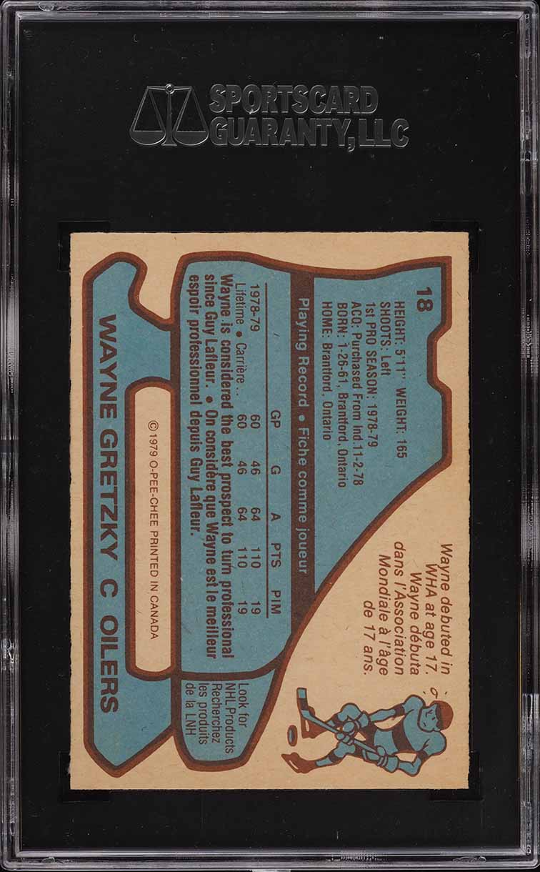 1979 O-Pee-Chee Hockey Wayne Gretzky ROOKIE #18 SGC 9 MINT