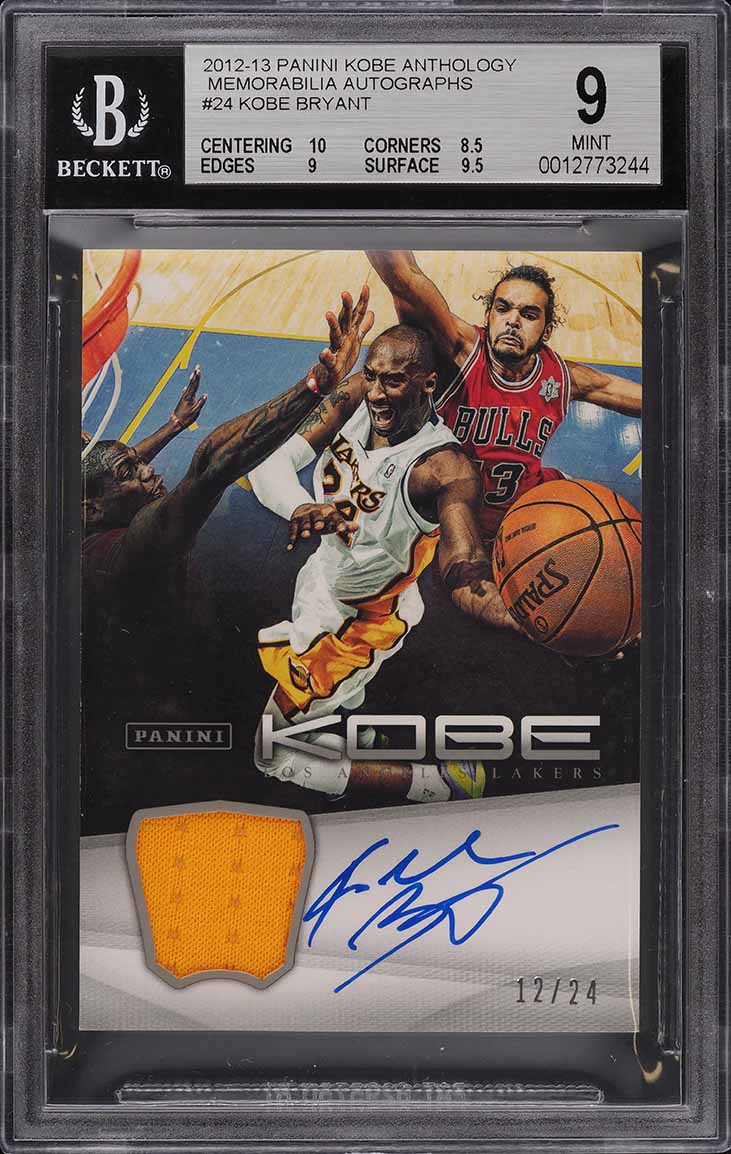 2012 Panini Kobe Anthology Kobe Bryant PATCH AUTO /24 #24 BGS 9