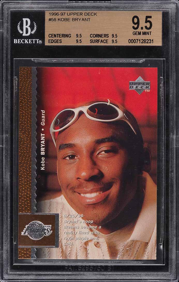 1996 Upper Deck Kobe Bryant ROOKIE #58 BGS 9.5 GEM MINT