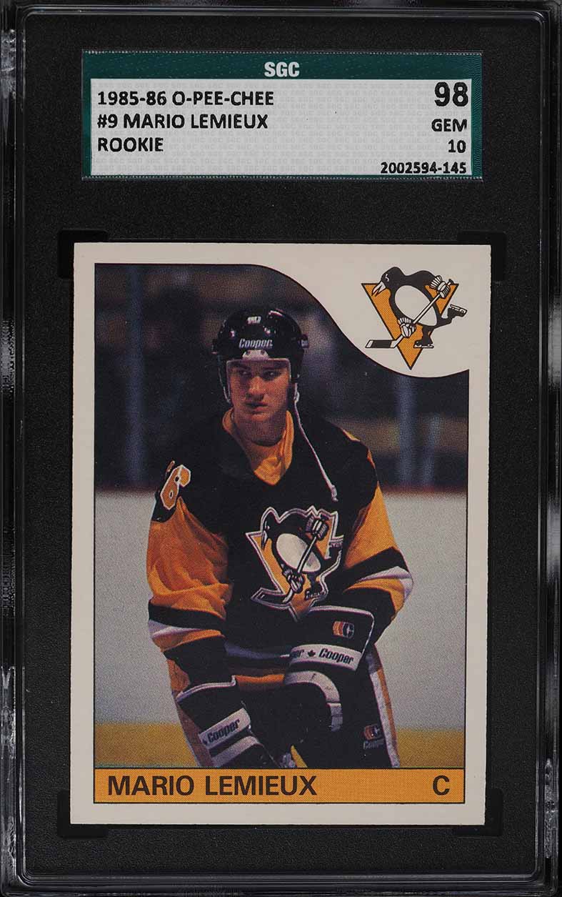 1985 O-Pee-Chee Hockey Mario Lemieux ROOKIE #9 SGC 10 GEM MINT