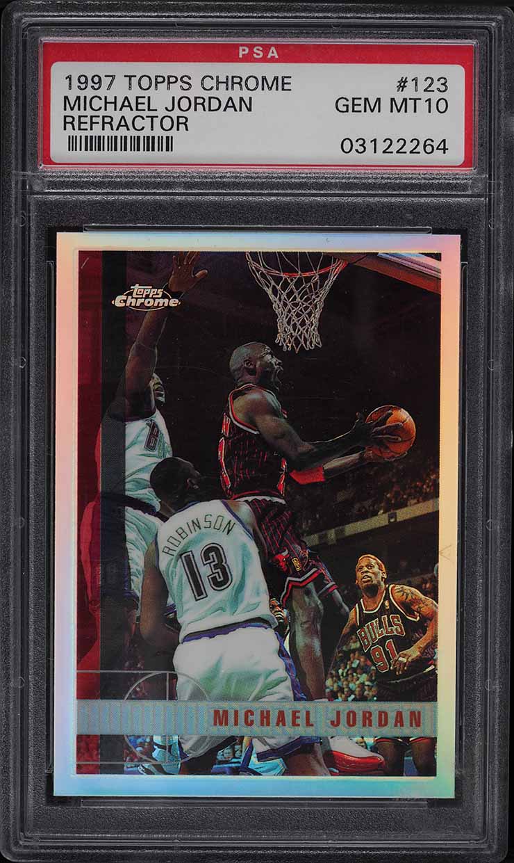 1997 Topps Chrome Refractor Michael Jordan #123 PSA 10 GEM MINT