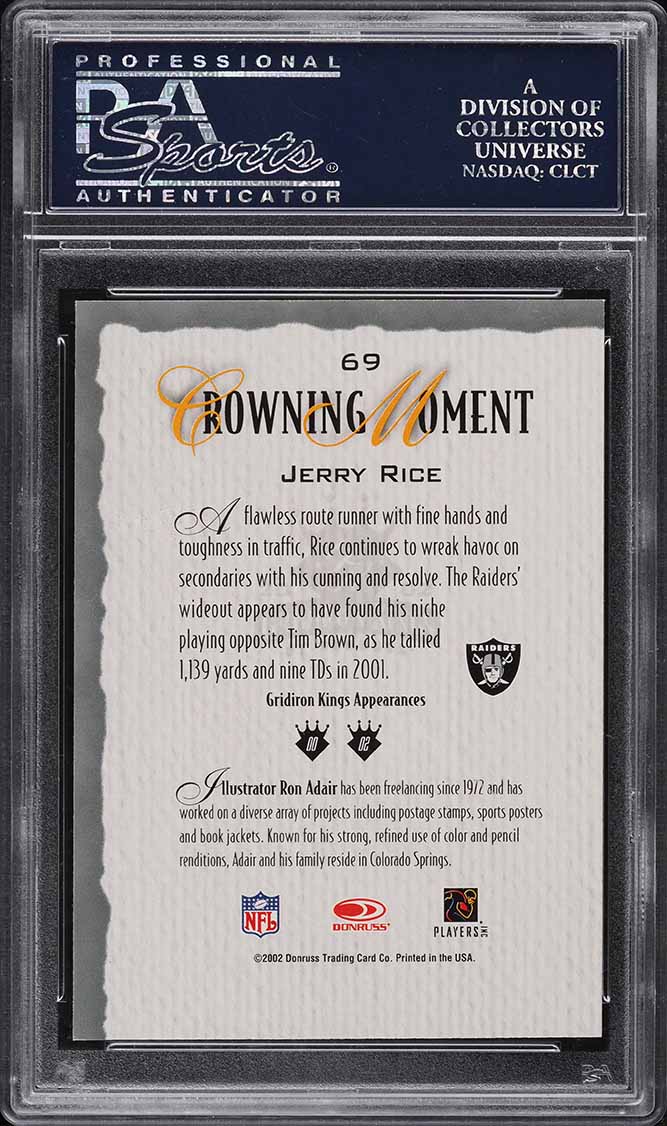 2002 Donruss Gridiron Kings Jerry Rice #69 PSA 10 GEM MINT