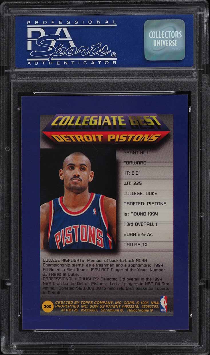 1994 Finest Refractor Grant Hill ROOKIE #200 PSA 10 GEM MINT