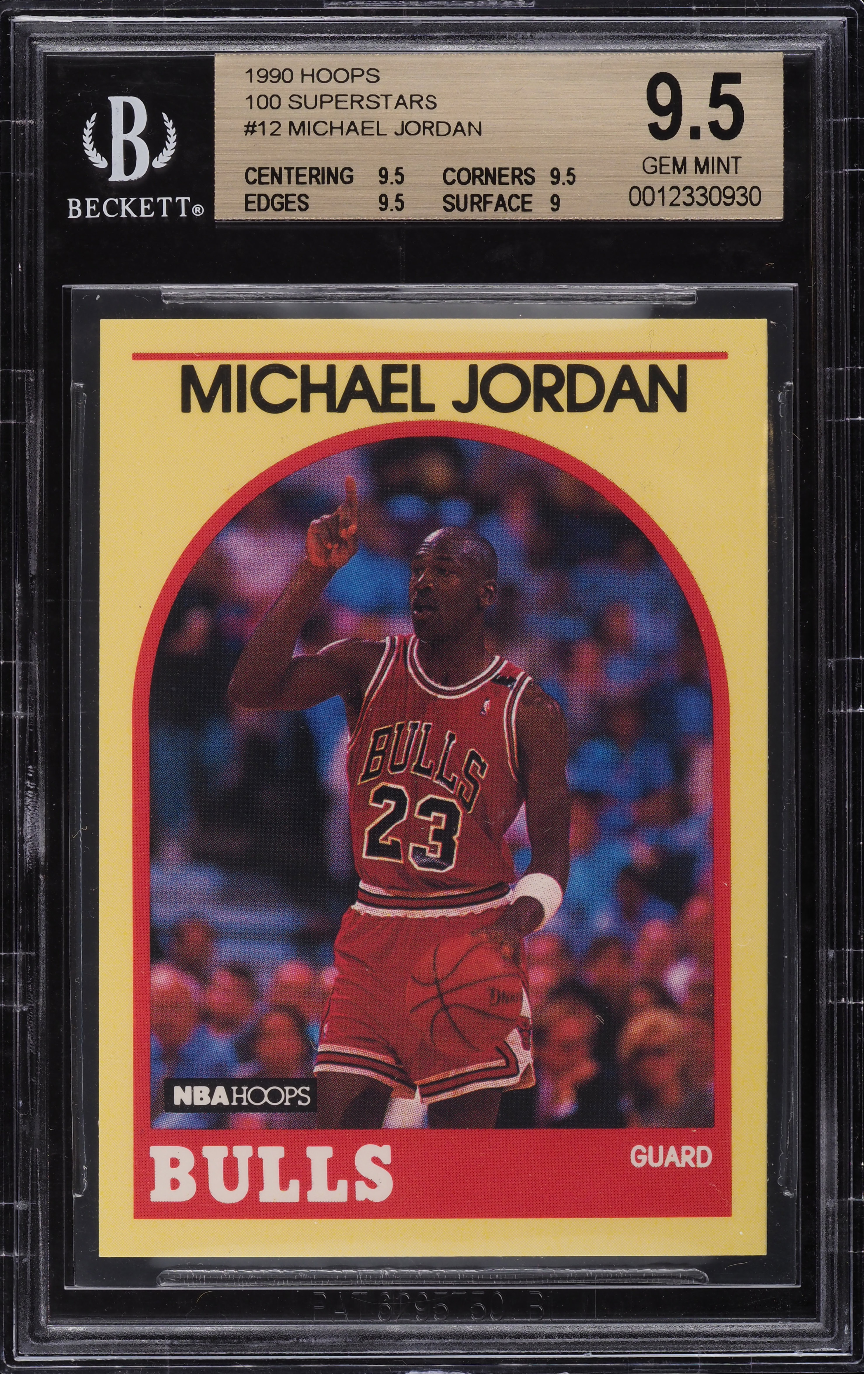 1990 Hoops 100 Superstars Michael Jordan #12 BGS 9.5 GEM MINT on