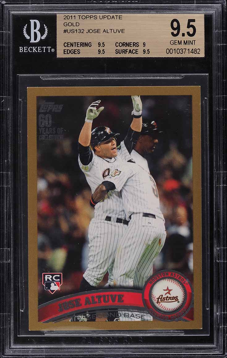 2011 Topps Update Gold Jose Altuve ROOKIE RC /2011 #US132 BGS 9.5 GEM MINT