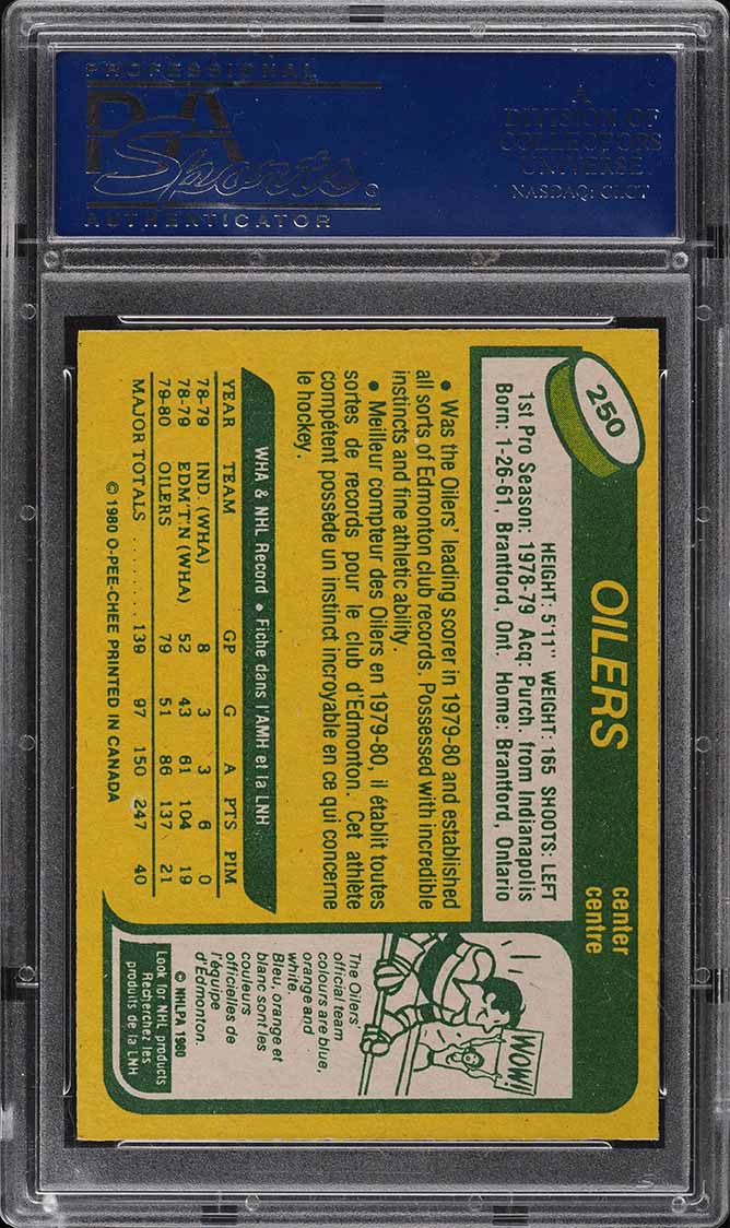 1980 O-Pee-Chee Hockey Wayne Gretzky #250 PSA 9 MINT