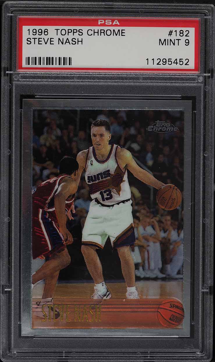 1996 Topps Chrome Steve Nash ROOKIE RC #182 PSA 9 MINT on Fanatics 