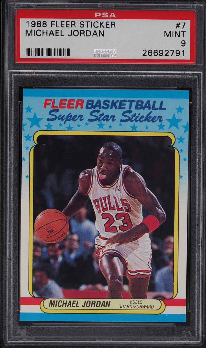 1988 Fleer Sticker Michael Jordan #7 PSA 9 MINT