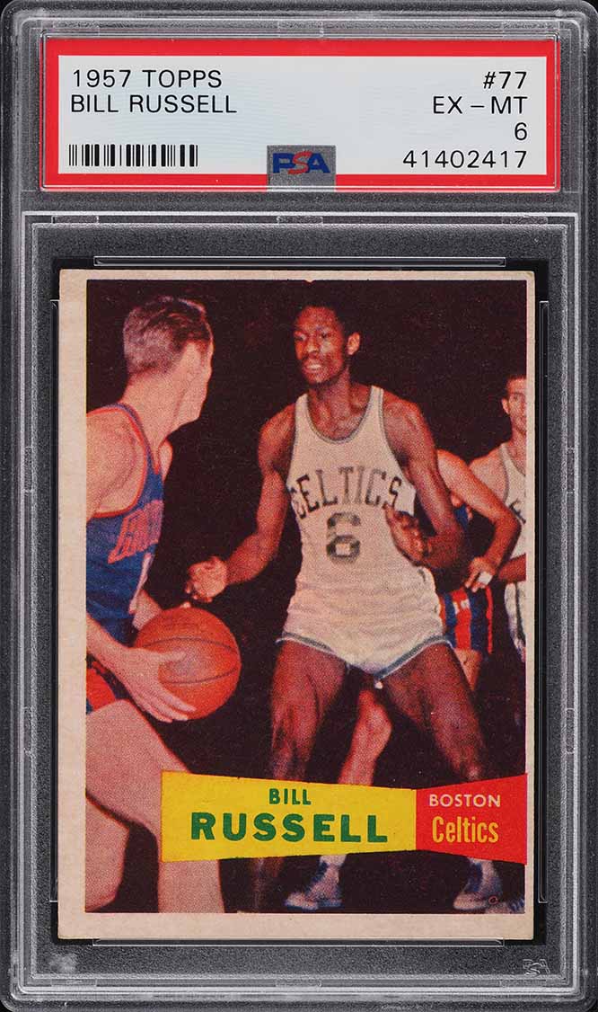 1957 Topps Basketball Bill Russell SP ROOKIE #77 PSA 6 EXMT on
