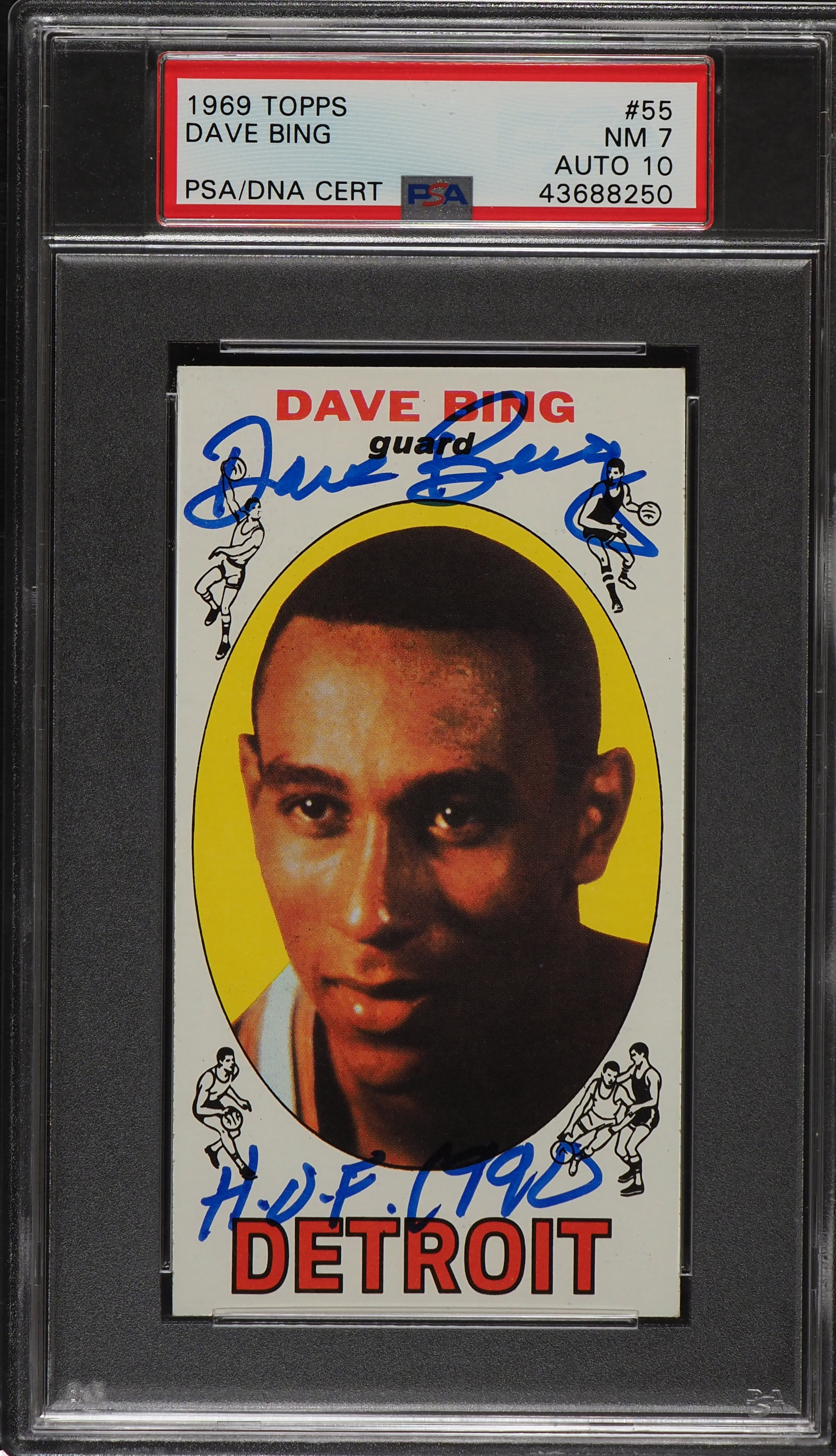 1969 Topps Basketball Dave Bing ROOKIE RC PSA/DNA 10 AUTO #55 PSA 