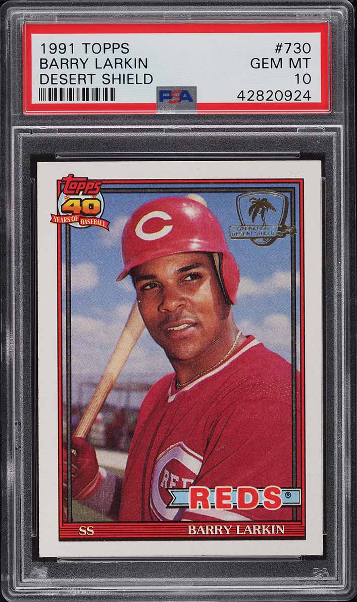 1991 Topps Desert Shield Barry Larkin #730 PSA 10 GEM MINT