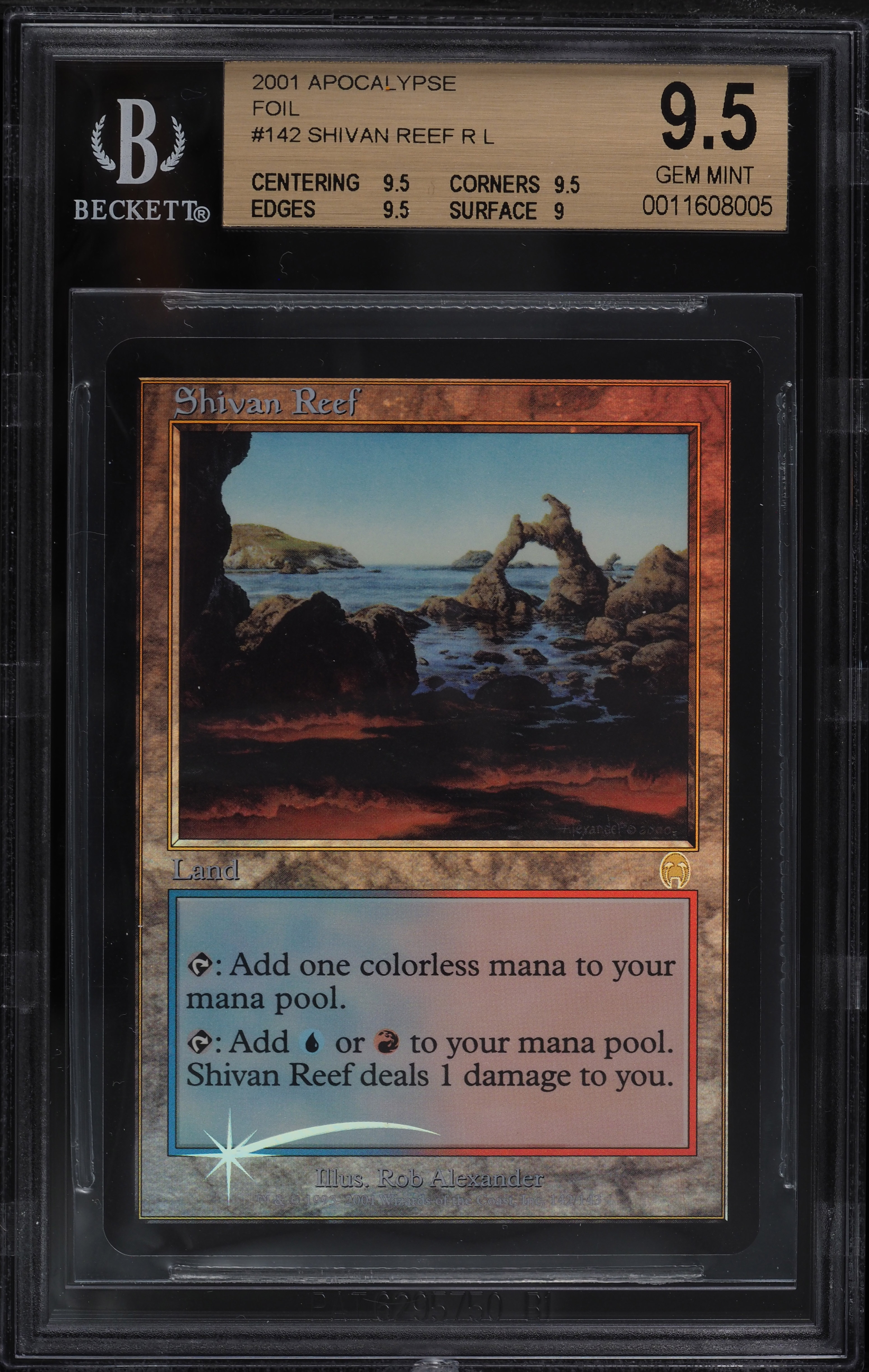 2001 Magic The Gathering MTG Apocalypse Foil Shivan Reef R L BGS