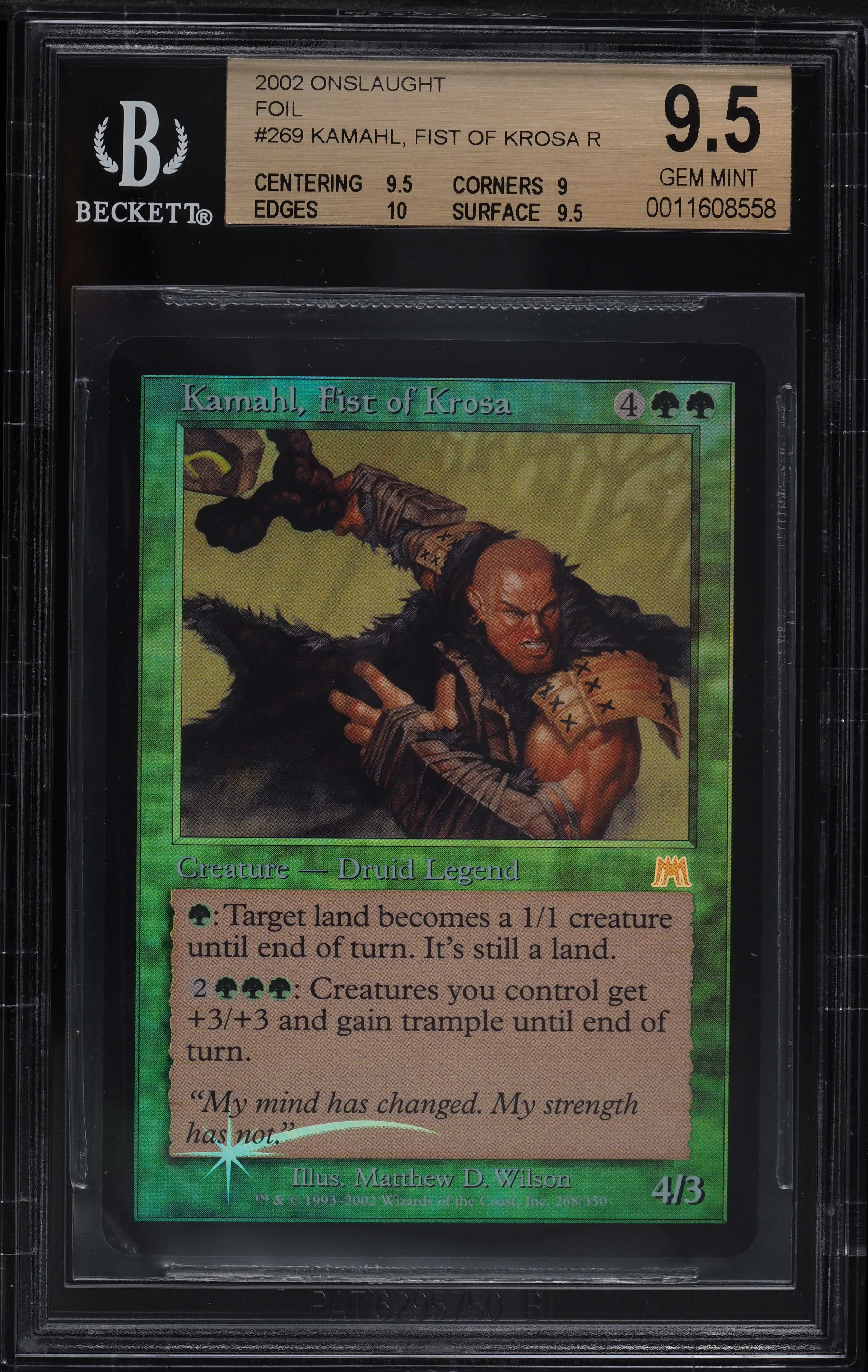 2002 Magic The Gathering MTG Onslaught Foil Kamahl Fist Of Krosa