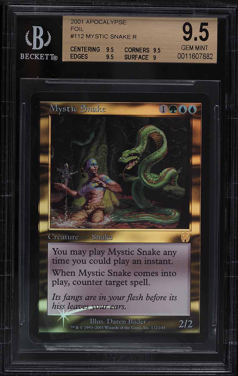 2001 Magic The Gathering MTG Apocalypse Foil Mystic Snake R BGS