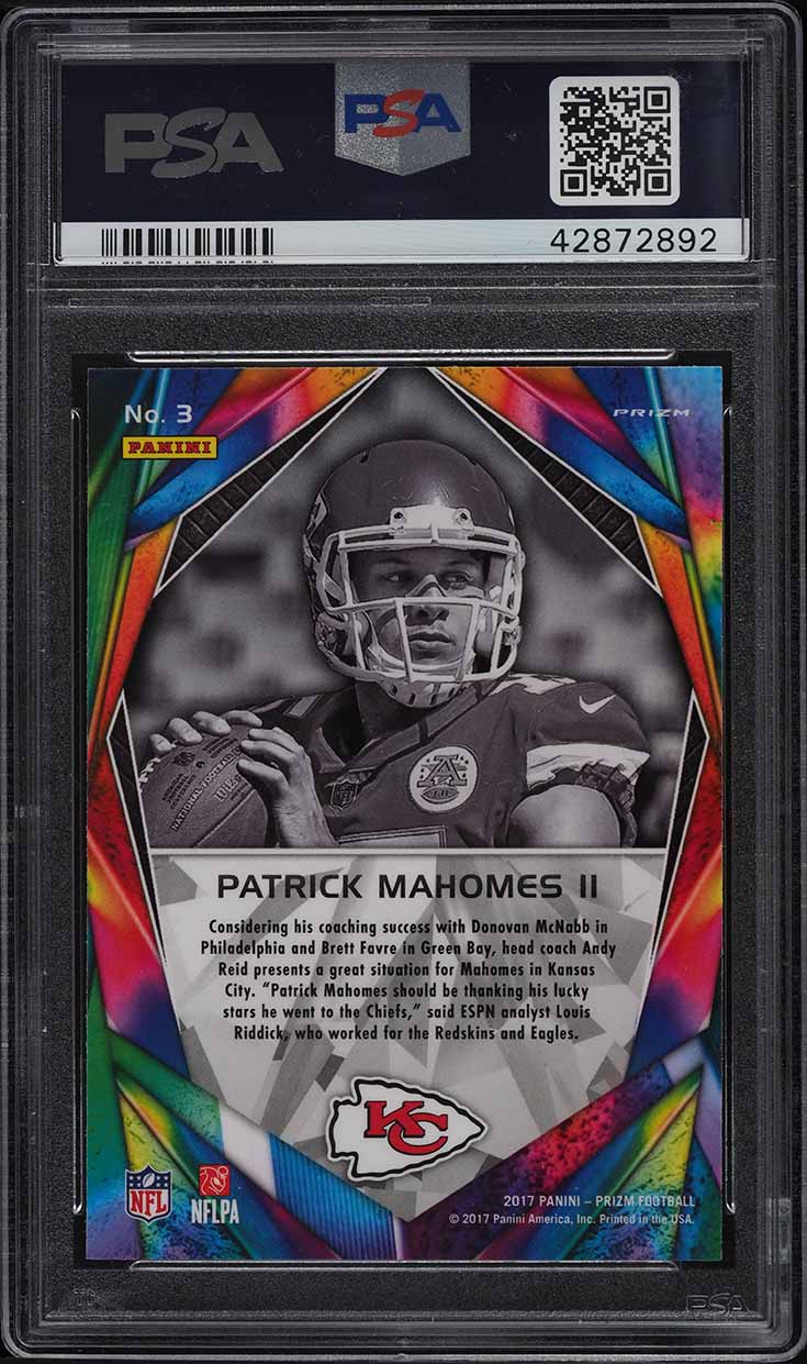2017 Panini Prizm Illumination Patrick Mahomes II ROOKIE RC #3 PSA 10 GEM MINT