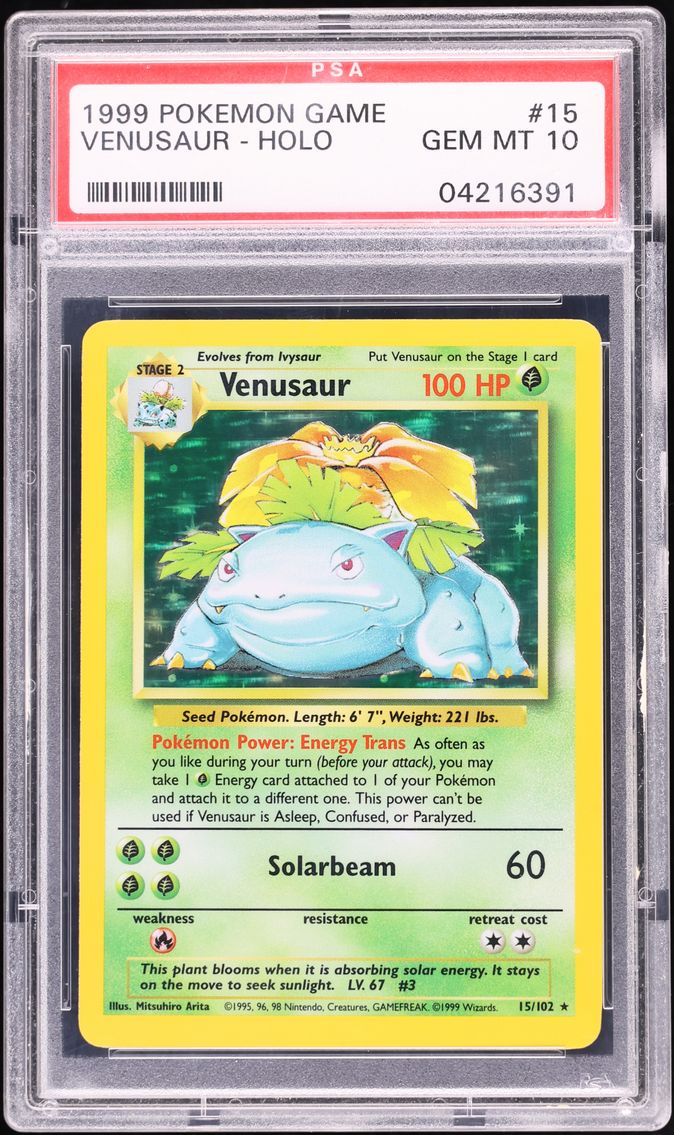 1999 Pokemon Base Set Holo Venusaur #15 PSA 10 GEM MINT - Main Image