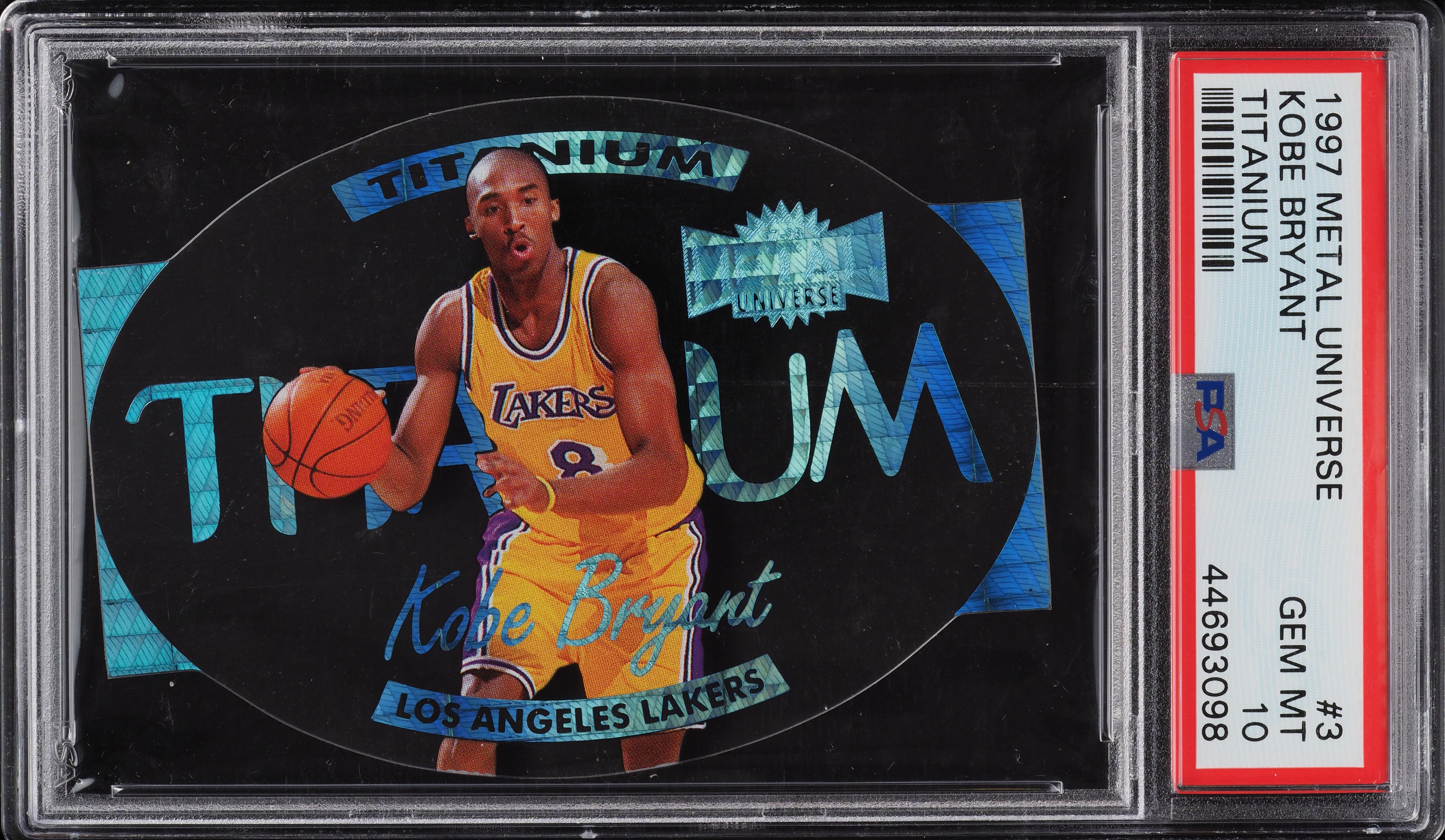1997 Metal Universe Titanium Die-Cut Kobe Bryant #3 PSA 10 GEM