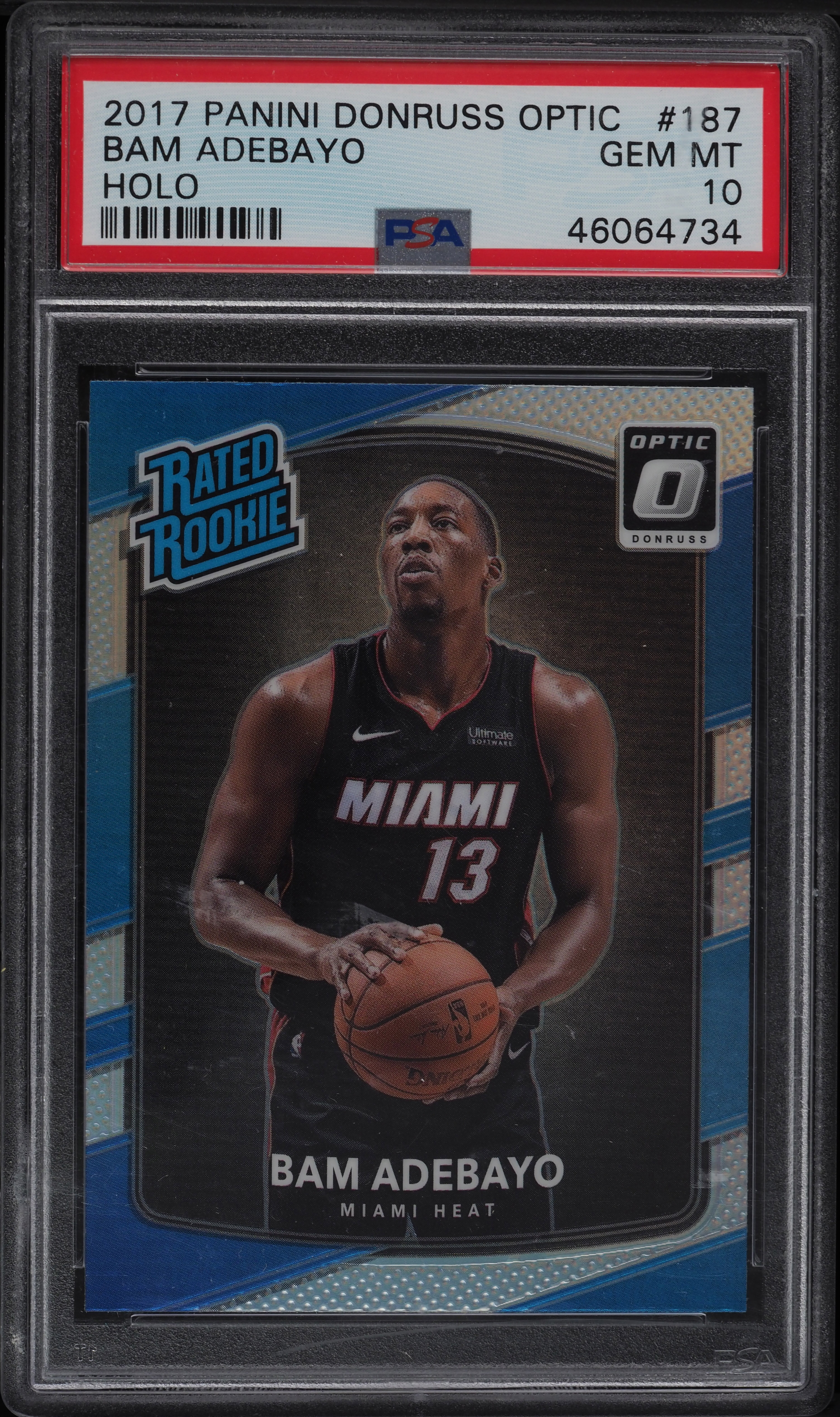 2017 Donruss Optic Holo Bam Adebayo ROOKIE RC #187 PSA 10 GEM MINT