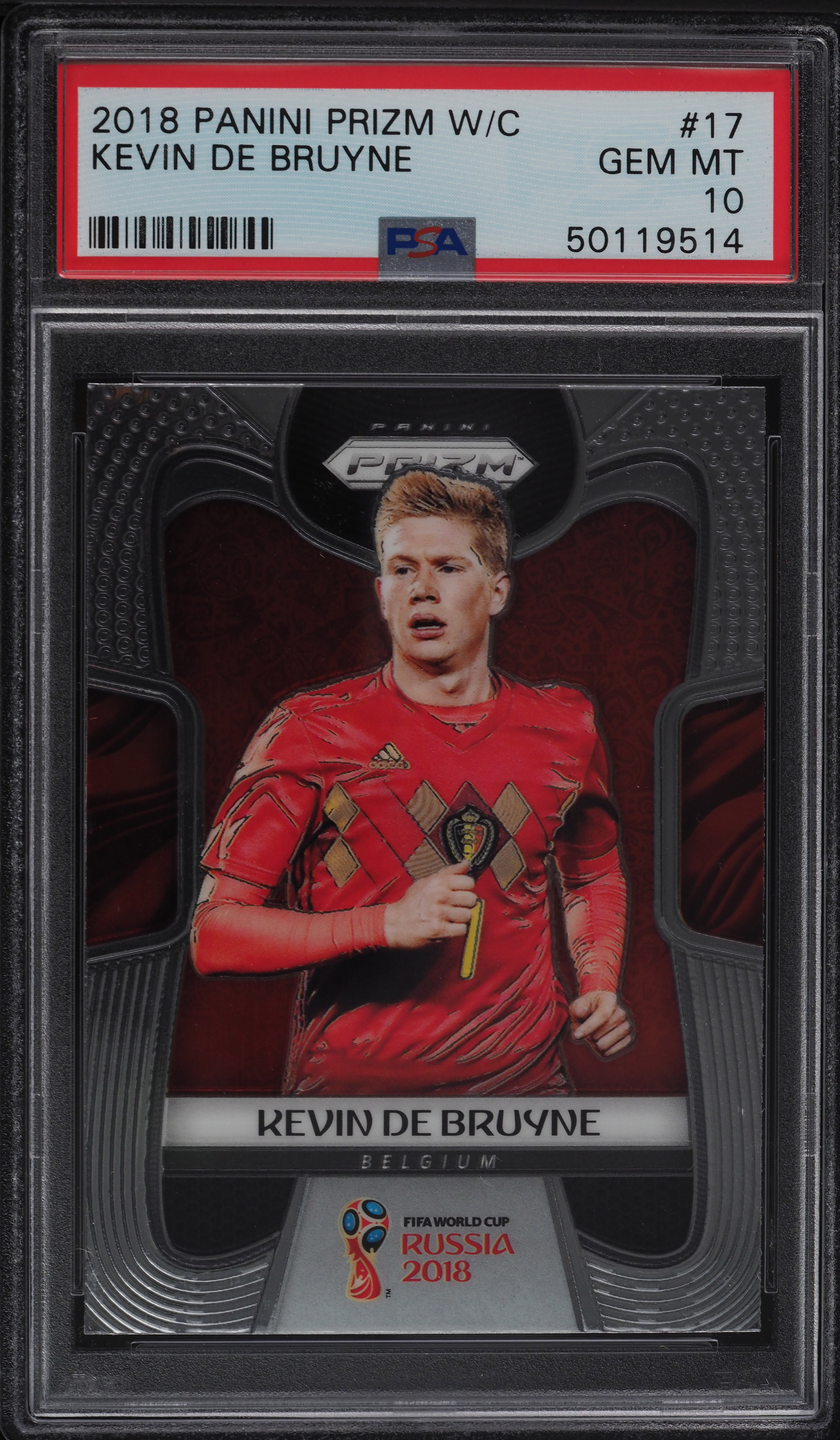 2018 Panini Prizm World Cup Kevin De Bruyne #17 PSA 10 GEM MINT on
