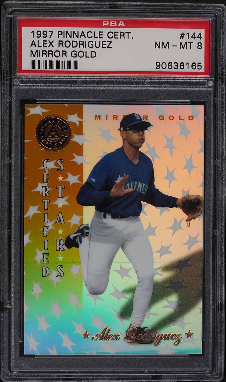 1997 Pinnacle Certified Mirror Gold Alex Rodriguez #144 PSA 8 NM-MT