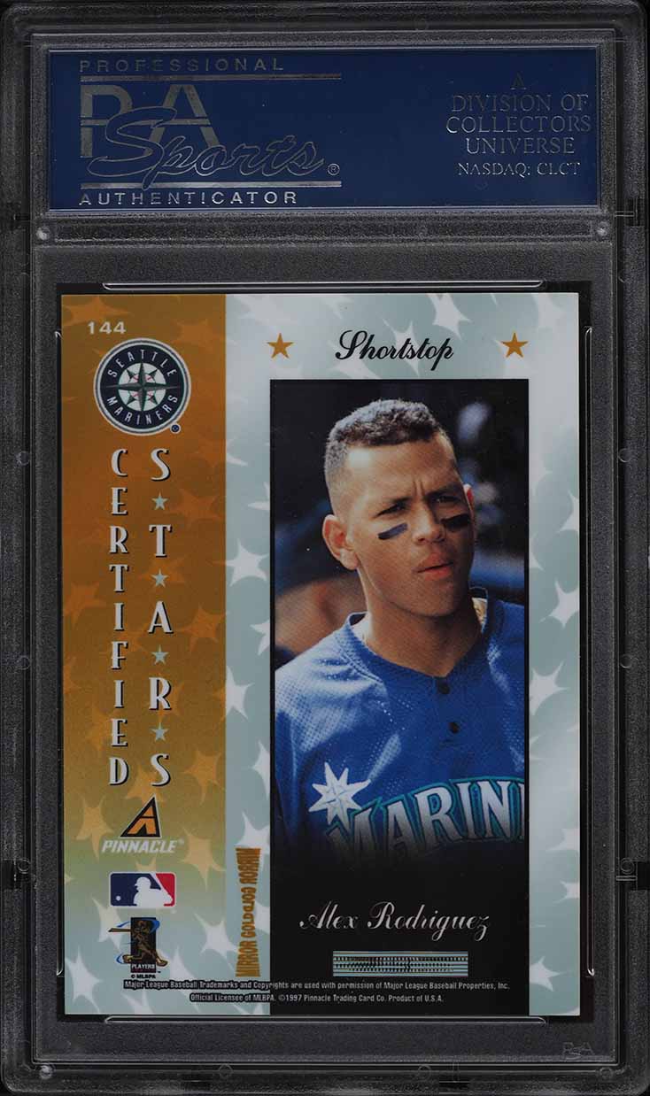1997 Pinnacle Certified Mirror Gold Alex Rodriguez #144 PSA 8 NM-MT