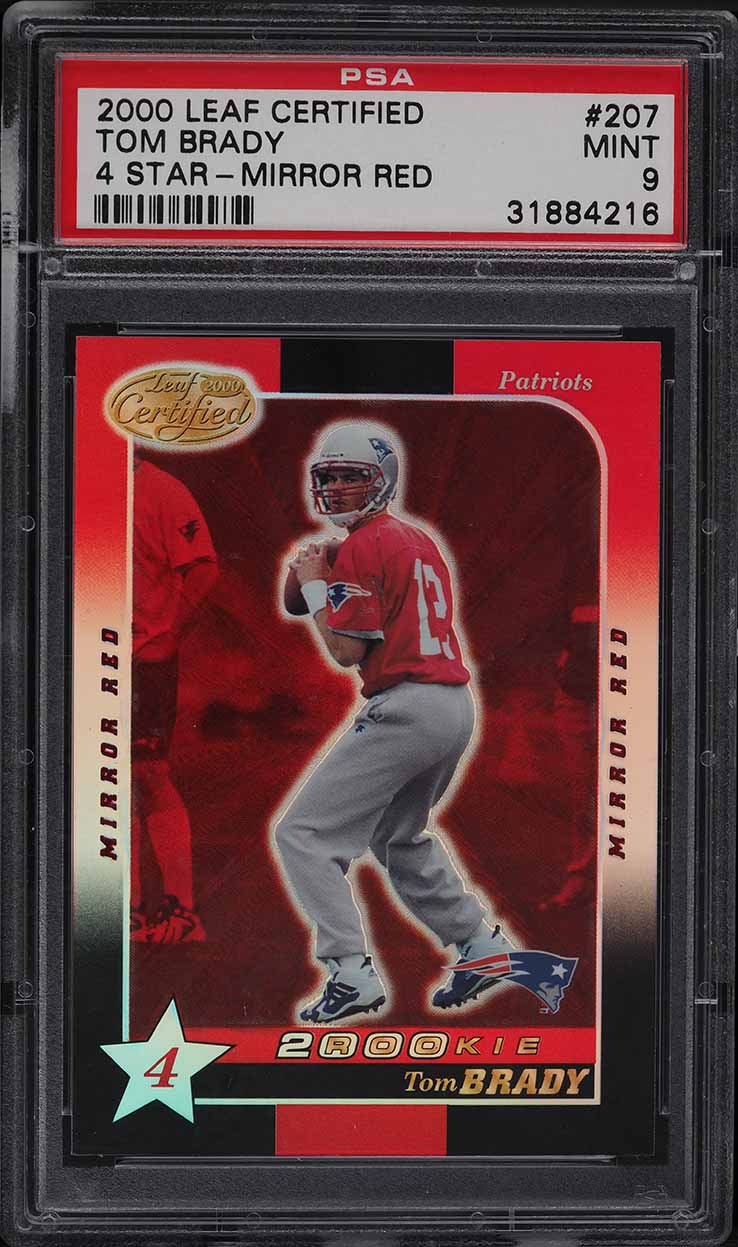 2000 Leaf Certified 4 Star Mirror Red Tom Brady ROOKIE #207 PSA 9 MINT