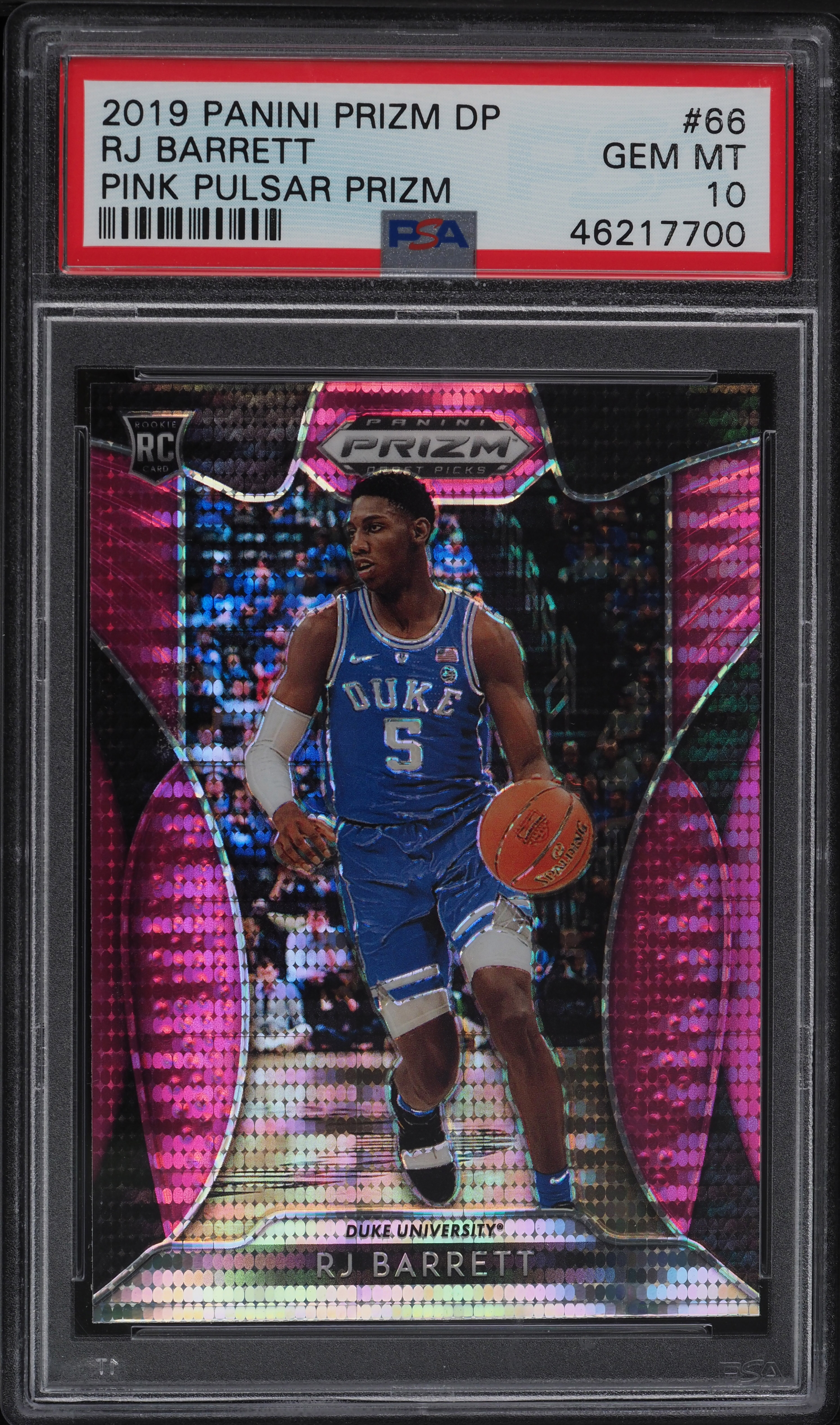 2019 Panini Prizm Draft Pink Pulsar RJ Barrett ROOKIE RC #66 PSA